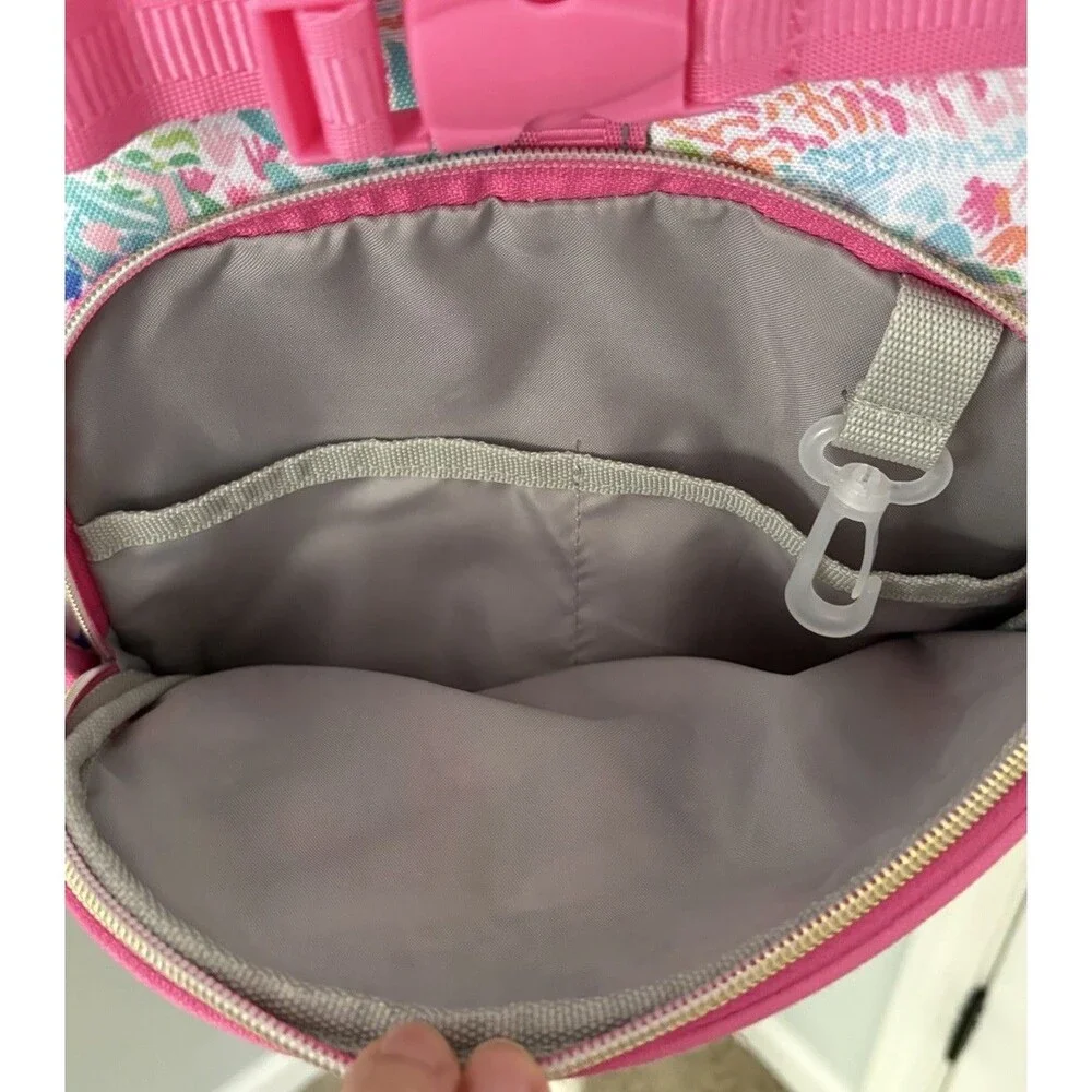 Lilly Pulitzer for Pottery Barn Mermaid Cove Print Backpack Pink Gold Zipper
